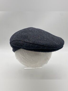Aran Sweater Market 100% Wool Donegal Tweed Hat Flat Newsboy Cap Size Small